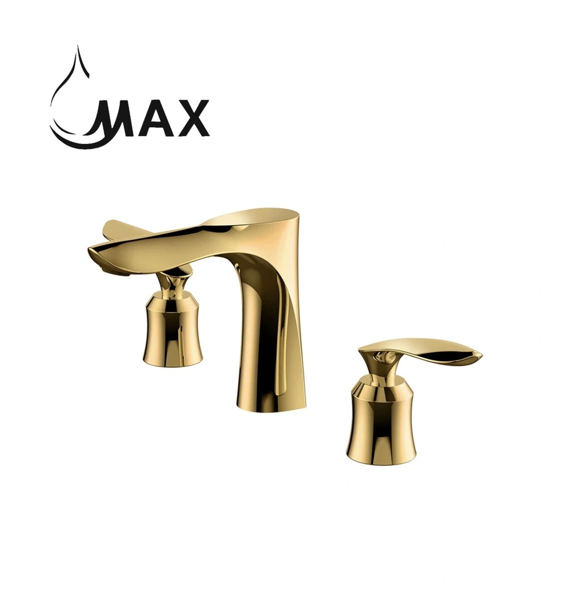 Two Handle Widespread Bathroom Faucet Gold